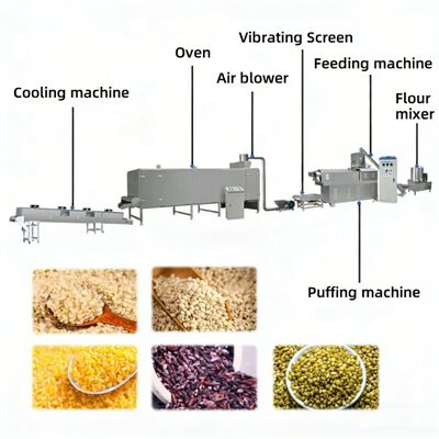 qualità Macchinari per la produzione di riso nutrizionale con capacità di 500 kg/h in acciaio inossidabile per uso alimentare e controllo automatico della temperatura fabbrica